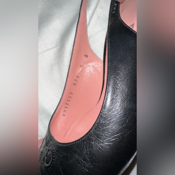 Salvatore Ferragamo Black kitten sling back Heels size 6 Y2K mules pointed toe - Picture 5 of 8